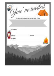 Free Printable Camping Birthday Party Invitations {+ Party Pack}