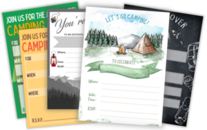 Free Printable Camping Birthday Party Invitations {+ Party Pack}