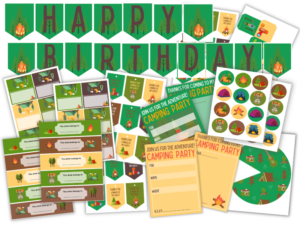 Free Printable Camping Birthday Party Invitations {+ Party Pack}